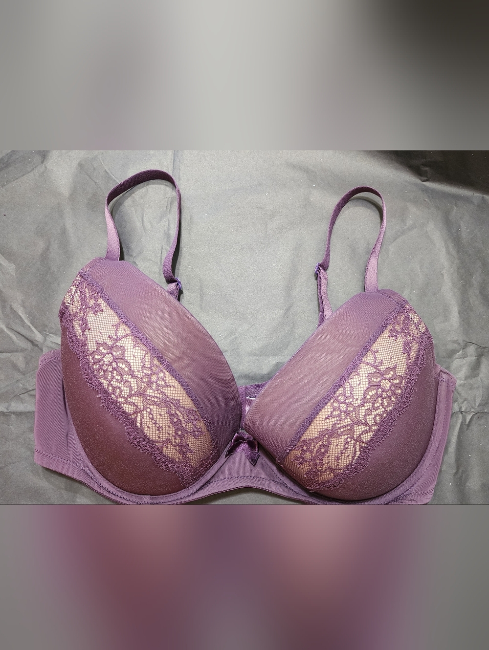 Adore Me Plum Lace Push-Up Bra